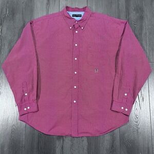 Vintage Tommy Hilfiger Golf Shirt XXL L/S Crest Tee Pocket Tight Pin Check Plaid